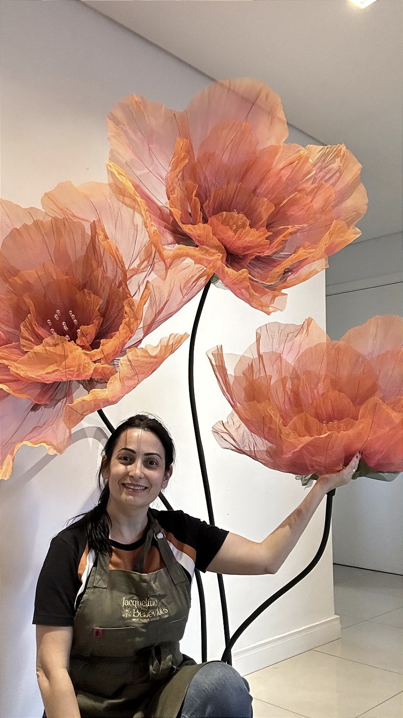 Close-up of the hand-painted gradient on the organza petals