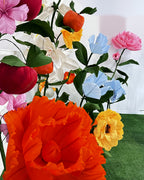 Giant Italian crepe paper flower backdrop, flower detail