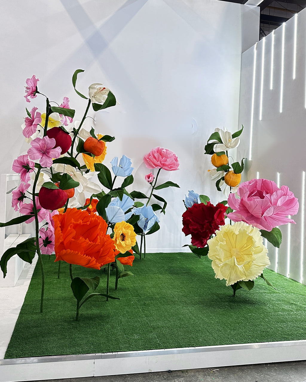 Giant Italian crepe paper flower backdrop