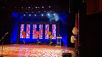 Pearl-white giant flower - botanical sculpture for a pageant stage
