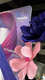 Complete institutional floral installation - integrated art direction and giant flowers