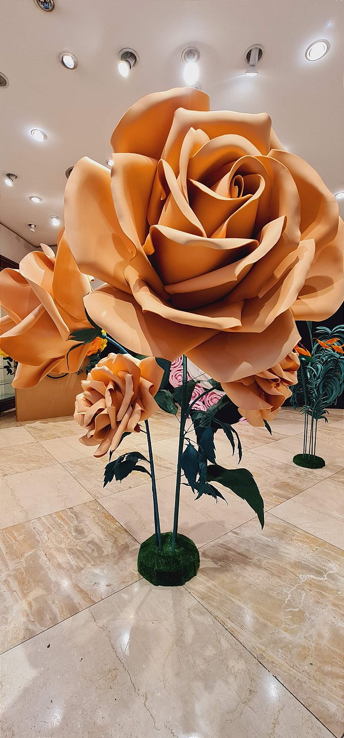 Close-up of the heavyweight cardstock texture on the giant flowers