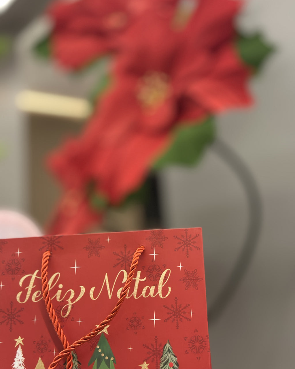 Stella di Natale gigante di carta crespa italiana, in un allestimento natalizio