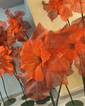 Fiore gigante in organza arancione a doppio petalo