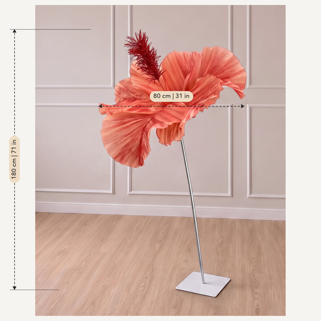 Measurements: Giant red paper hibiscus