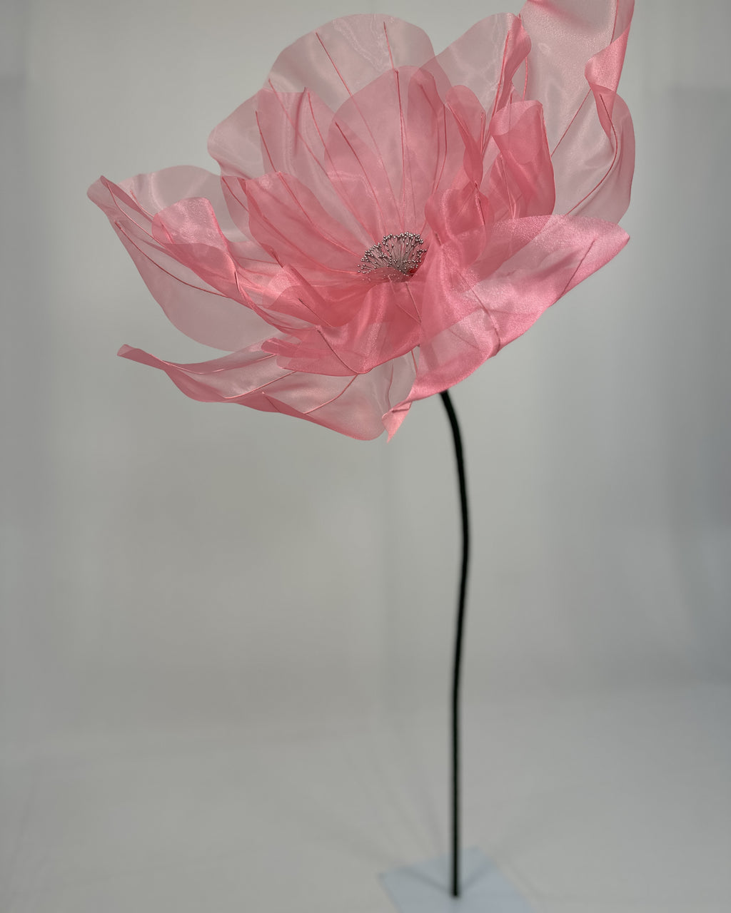 Flor de organza gigante clássica rosa