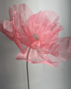 Flor de organza gigante clássica rosa, detalhe das pétalas