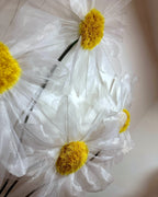 Giant white organza daisies, detail