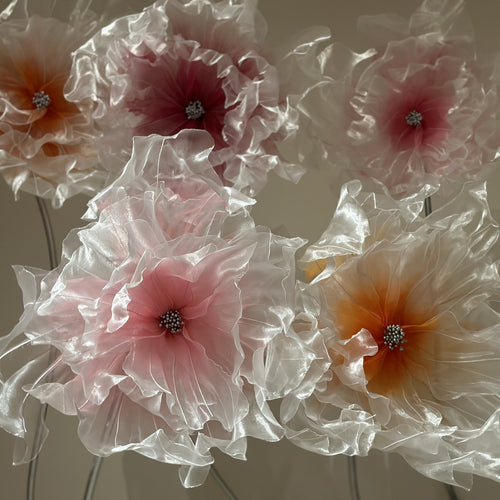 Giant gradient organza flowers