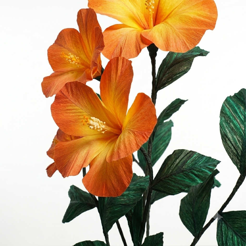 Giant hibiscus in a styled setting - customizable piece for storefronts