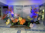 Garden of giant organza flowers with LED lighting - ILAPEO 20th anniversary congress