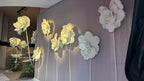 Wall of giant flowers with theatrical lighting effects - photo panel