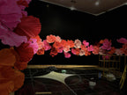 Giant Italian crepe paper flower in intense red - texture detail