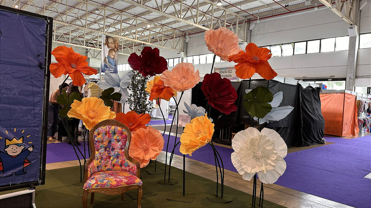 Overview of the booth within the trade show pavilion