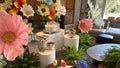 Celestial garden of giant organza flowers - floral installation for a christening
