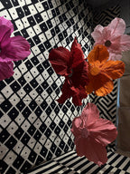Close-up of the voluminous petals in heavyweight Italian crepe paper