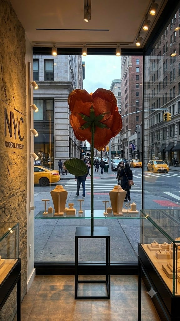 Giant red rose in heavyweight cardstock - front view