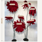 Measurements of the giant paper daisy backdrop: height and flower diameter