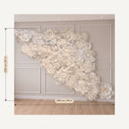 Medidas: Pared de flores gigantes de papel crepé marfil