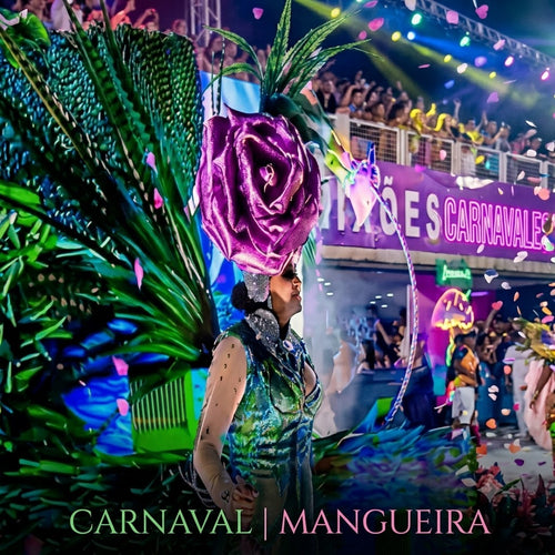 Giant EVA foam rose with crystals created for Estação Primeira de Mangueira - overview