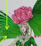 Close-up of hand-applied crystals on the EVA foam rose's petals