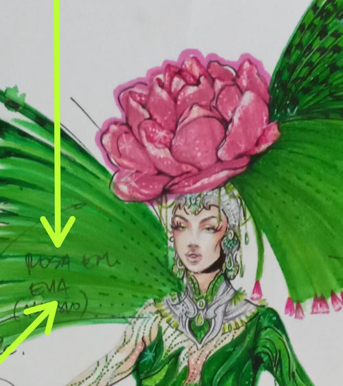 Close-up of hand-applied crystals on the EVA foam rose's petals