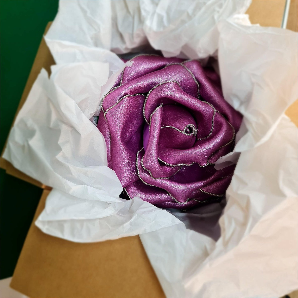 Giant EVA foam rose at Marquês de Sapucaí - Carnival installation