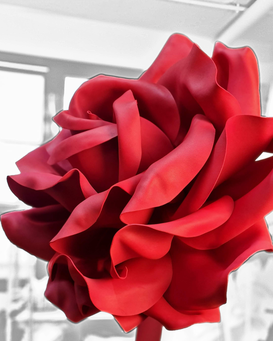 Giant EVA foam rose styled into a decorated space