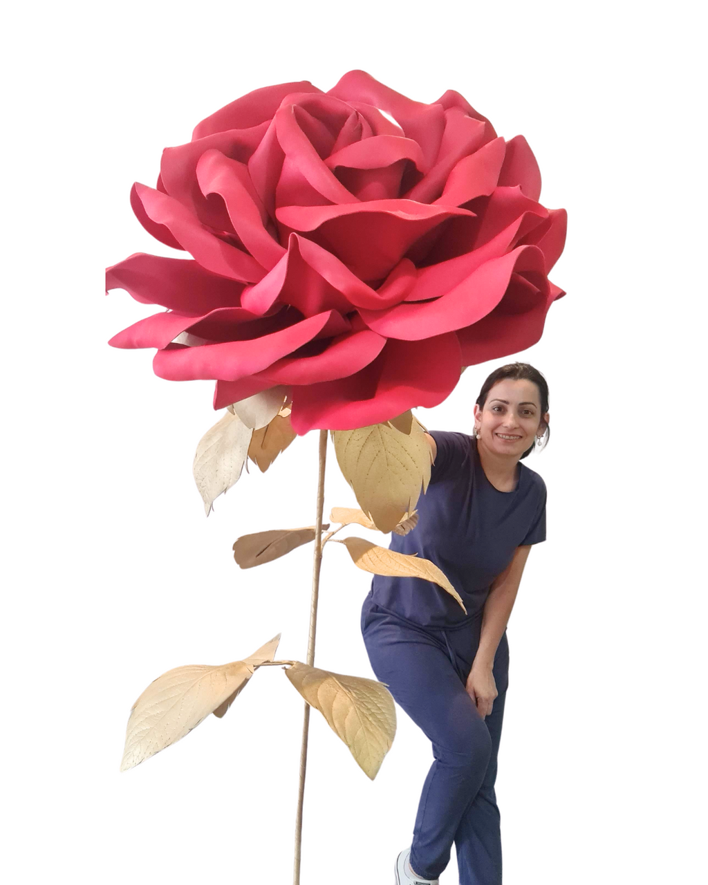Handcrafted finish on the red EVA foam petals